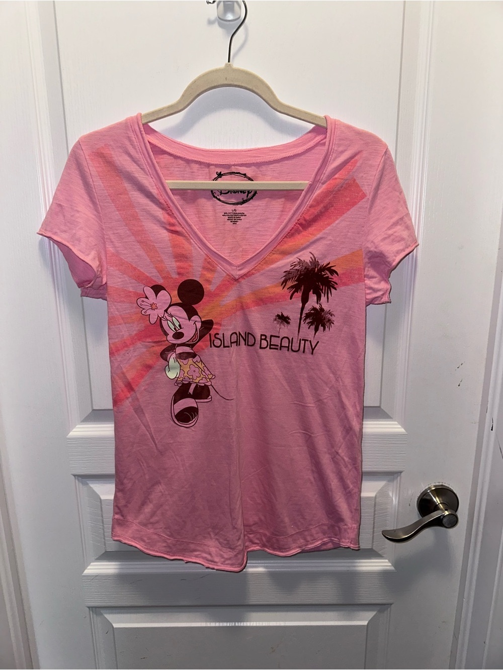 Disney Pink Minnie Mouse 'Island Beauty' V-Neck Tee